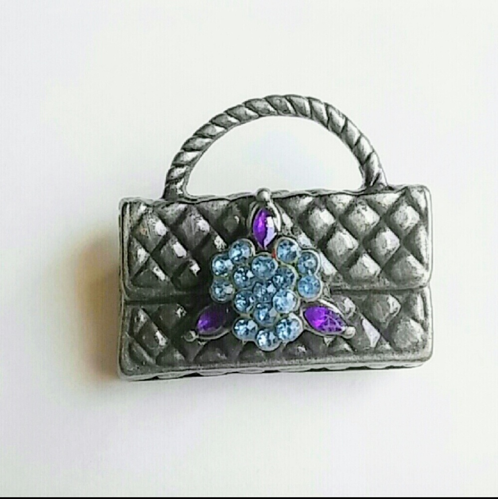 Vintage pewter purse pin